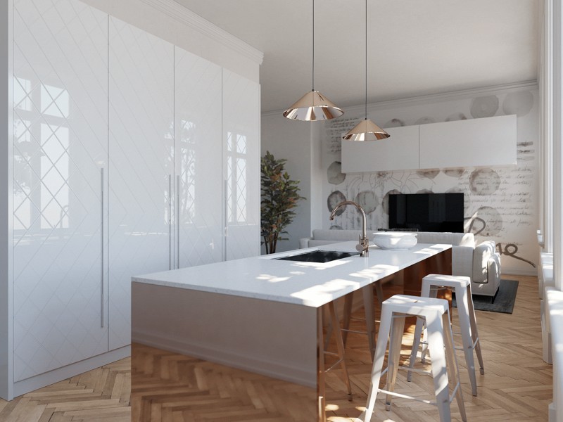 Minimalist Skin-Feel Cabinet Concealed Door